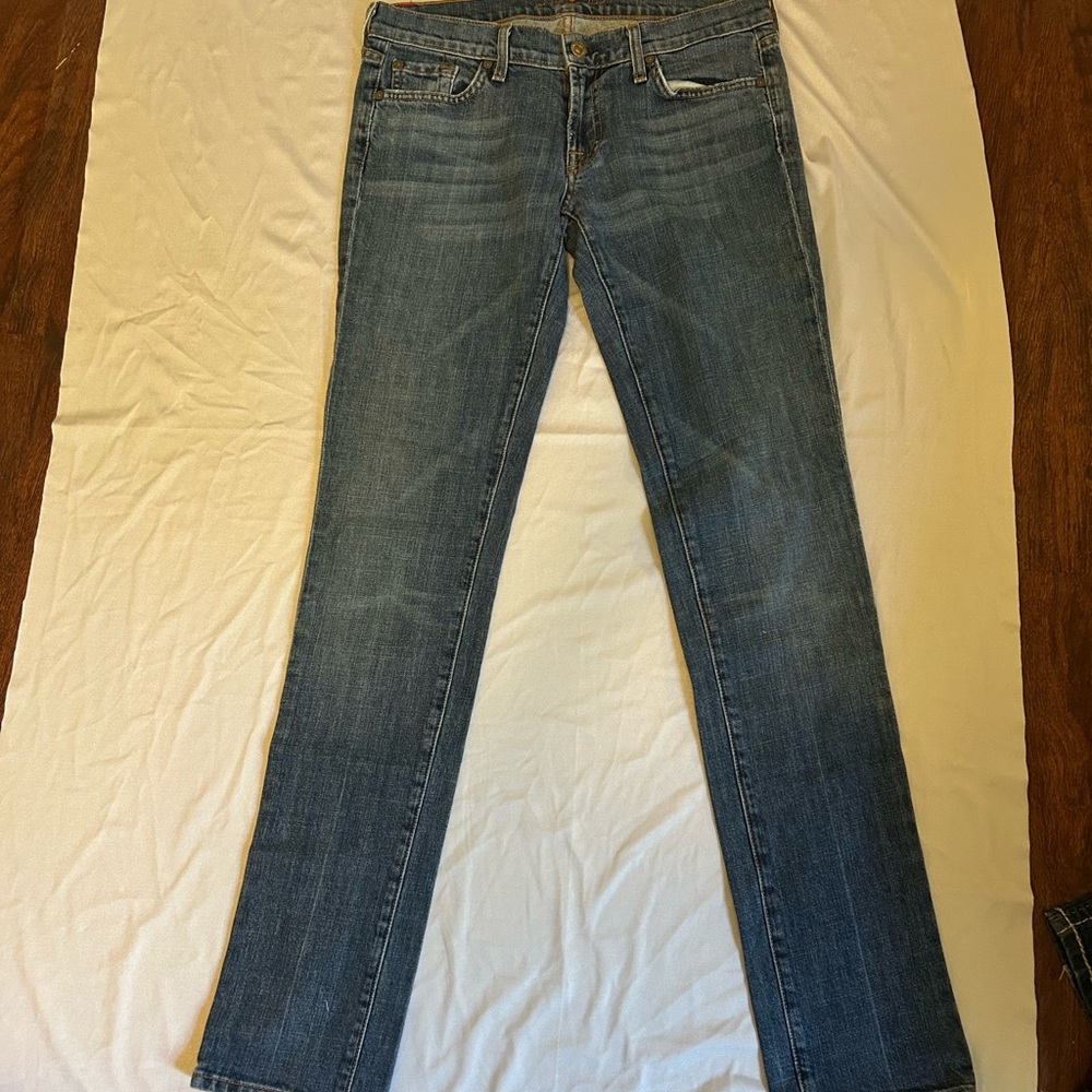 7 For All Mankind Women's Blue Skinny Jeans